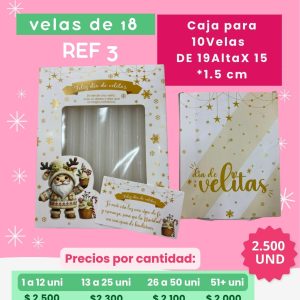 REFERENCIA # 3 VELAS DE 18