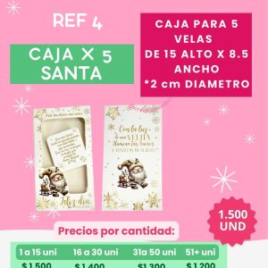 REFERENCIA # 4 CAJA X 5 SANTA